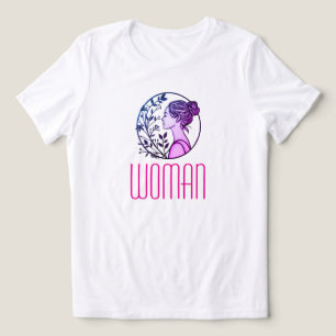 Camiseta Triblenda Mujer elegante con bollo y arte botánico