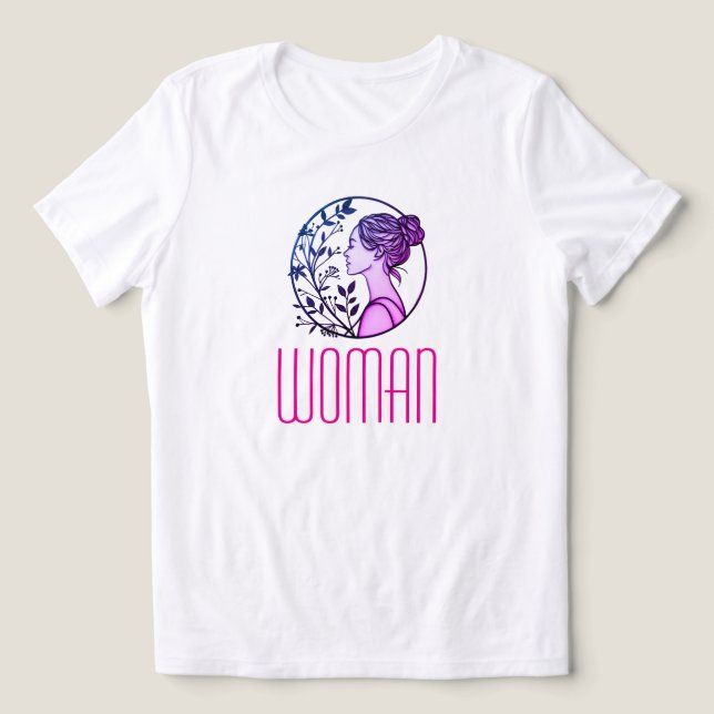 Camiseta Triblenda Mujer elegante con bollo y arte botánico (Diseño delantero )