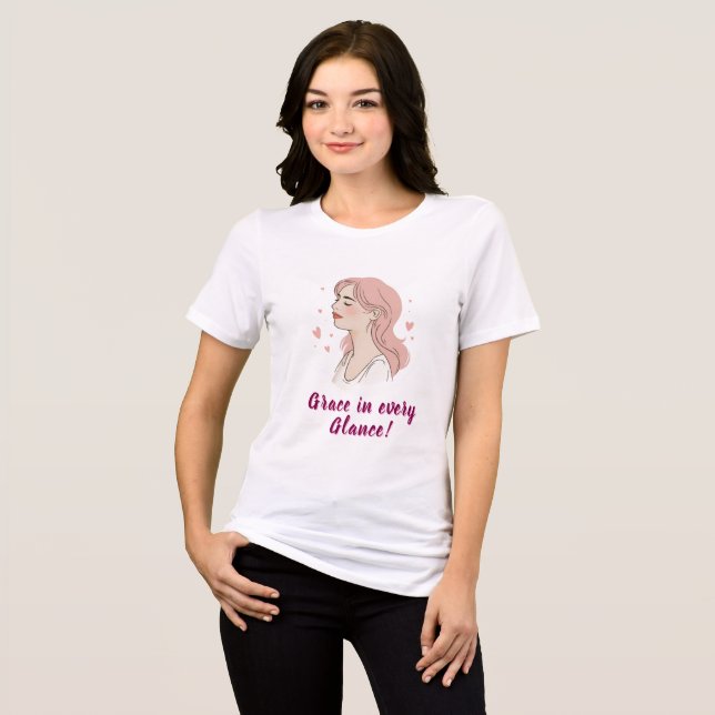 Camiseta Triblenda Mujer elegante de color rosa (Anverso Completo)