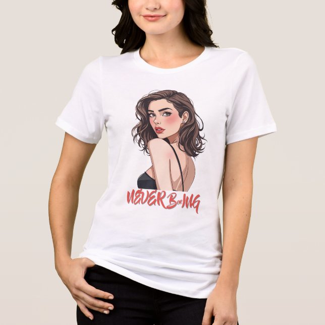 Camiseta Triblenda Mujer elegante vestida de negro (Anverso)