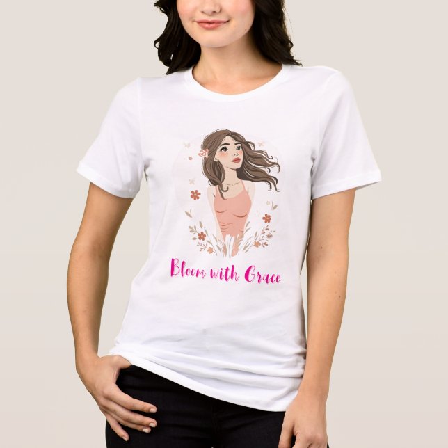 Camiseta Triblenda Mujer floral soñadora (Anverso)