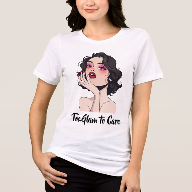 Camiseta Triblenda Mujer glamurosa con maquillaje audaz (Anverso)