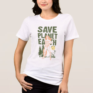 Camiseta Triblenda Mujer Maravilla Salva Planeta Tierra