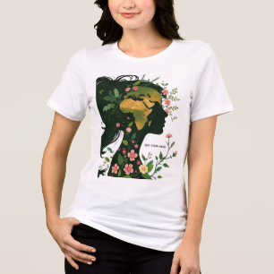 Camiseta Triblenda Mujer Silueta de la Madre Tierra – Diosa de la Nat