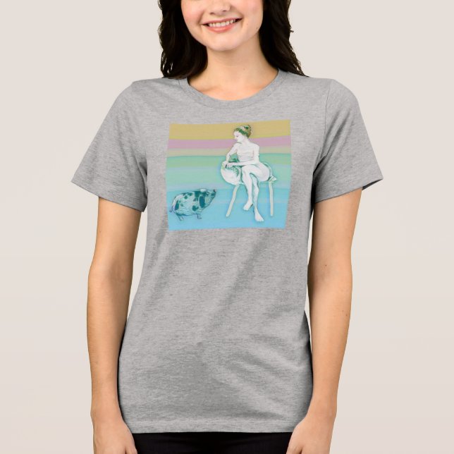 Camiseta Triblenda Mujer y cerdo (Anverso)
