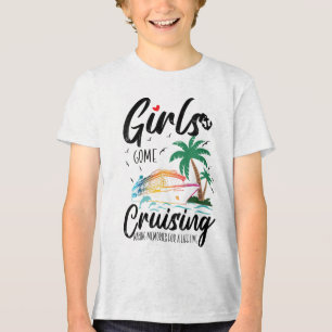 Camiseta Triblenda Mujeres Chicas Se Fueron En Cruceros Haciendo Recu