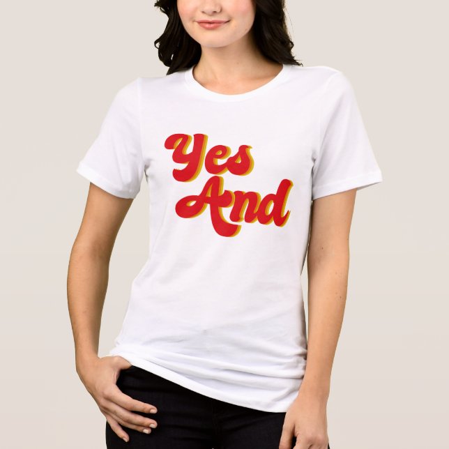 Camiseta Triblenda Mujeres comediantes de "Yes and Improv Comedy Club (Anverso)