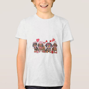 Camiseta Triblenda Mujeres Dachshund Día de San Valentín Salchicha Pe