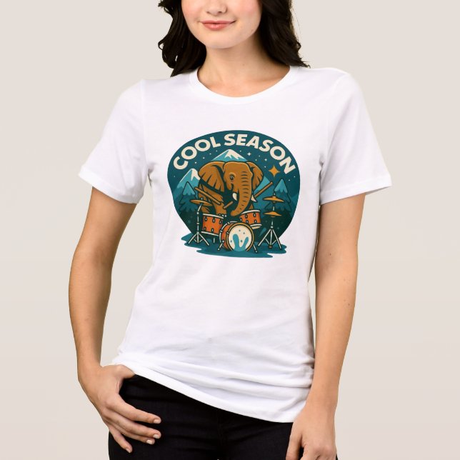 Camiseta Triblenda Mujeres de diseño gráfico de elefante de temporada (Anverso)