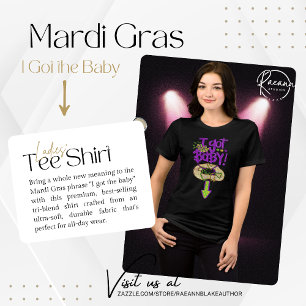 Camiseta Triblenda "Mujeres de Mardi Gras "Tengo al bebé""