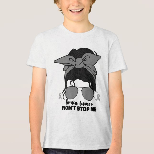 Camiseta Triblenda Mujeres guerreras de tumores cerebrales se enferma (Anverso)