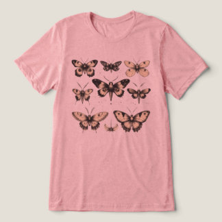 Camiseta Triblenda Mujeres y hombres de mariposa y mariposa vintage