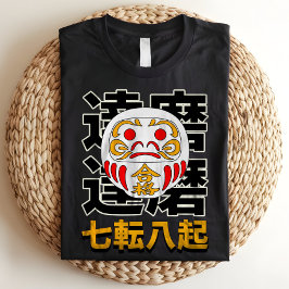 Camiseta Triblenda Muñeca Daruma japonesa Buena Suerte