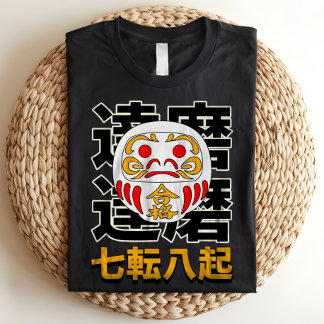 Camiseta Triblenda Muñeca Daruma japonesa Buena Suerte