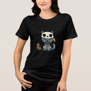 Camiseta Triblenda Muñeca de Vudú de Gato Bruja