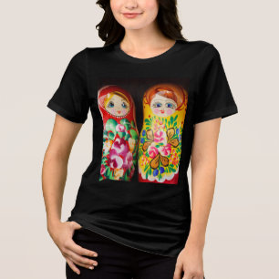 Camiseta Triblenda Muñecas Matryoshka Coloridas