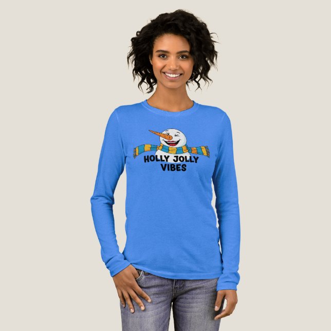 Camiseta Triblenda Muñeco de nieve con vibraciones alegres (Anverso Completo)