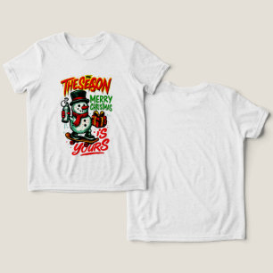 Camiseta Triblenda Muñeco de nieve de Navidad para niños Cool Fiesta