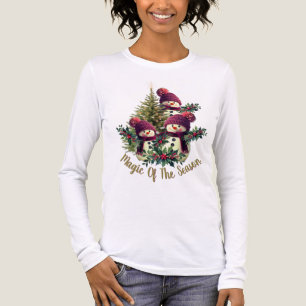 Camiseta Triblenda Muñeco de nieve y árbol de Navidad
