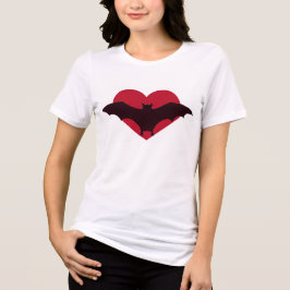 Camiseta Triblenda Murciélago de Halloween en el corazón