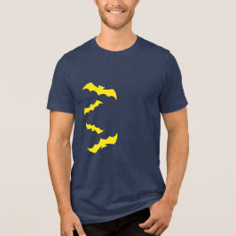 Camiseta Triblenda Murciélagos amarillos voladores de Halloween