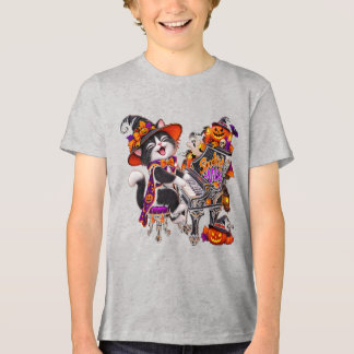 Camiseta Triblenda Música de gato de Halloween con vibraciones espelu