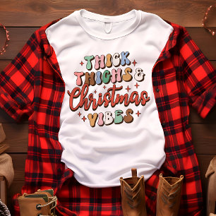 Camiseta Triblenda Muslos Gruesos Retro y Vibraciones Navideñas de Va
