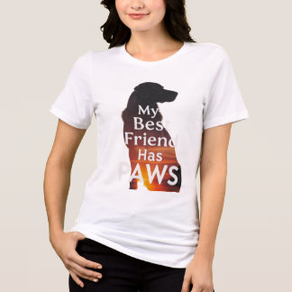 Camiseta Triblenda My Best Friend Has Paws - Sunset Dog Silhouette Gr