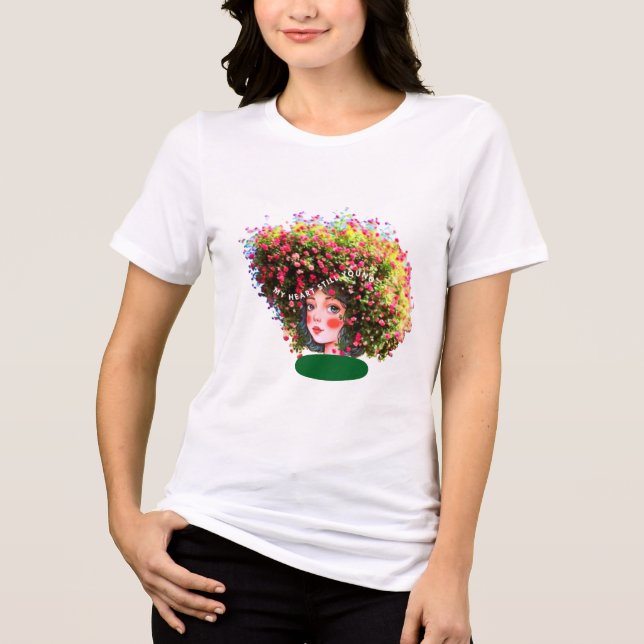 Camiseta Triblenda My Heart Still Young – Artistic Tree Hair Girl  (Anverso)