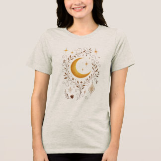 Camiseta Triblenda Mystic Celestial Winter | Fantasy Moon & Golden Fl