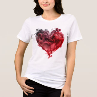 Camiseta Triblenda Mystic Love Heart Red Swirl Heart 