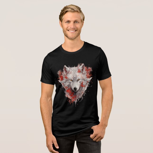Camiseta Triblenda Mystic White Wolf with Red Ink Accents (Anverso Completo)