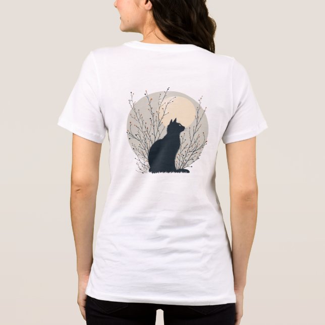Camiseta Triblenda Mystical Black Cat Moonlight T-Shirt (Reverso )