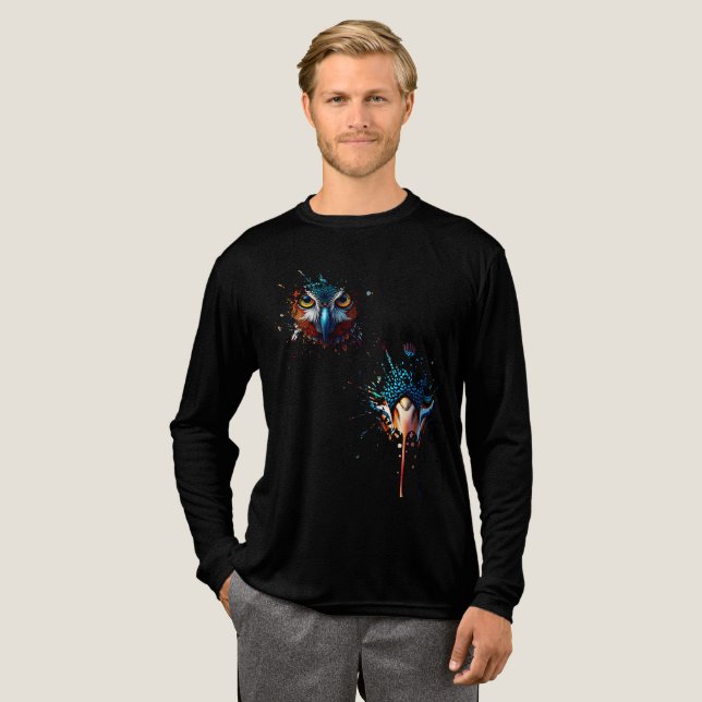 Camiseta Triblenda  🦉 Mystical Owl Splatter Art - Dark Fantasy  (Anverso Completo)