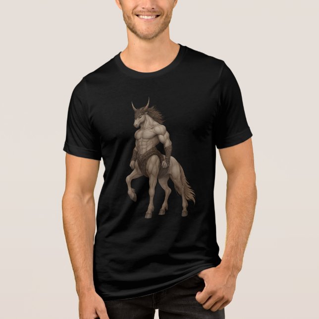 Camiseta Triblenda Mythic Warrior Unicorn Centaur Drawing (Anverso)