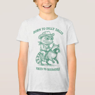 Camiseta Triblenda Nacido En Dilly Dally Forzada A Skedaddle Frog Cow