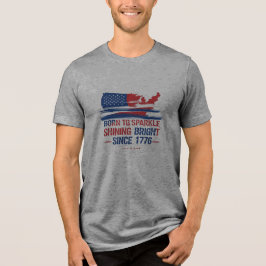 Camiseta Triblenda Nacido en Sparkle 1776 - Tee Premium Art Flag de E