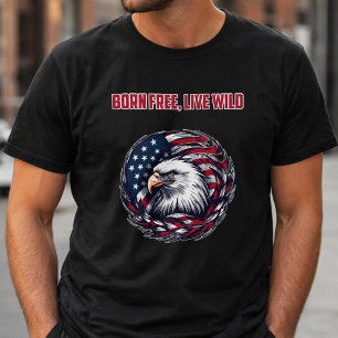Camiseta Triblenda Nacido Libre Vive Salvaje Espíritu Americano Liber