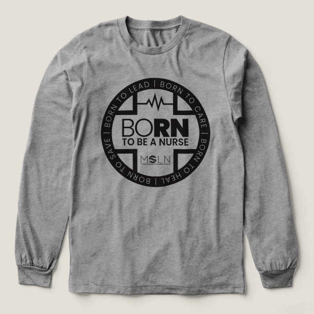 Camiseta Triblenda Nacido Para Ser Una Enfermera De Manga Larga De Tr (Diseño traserp)