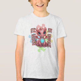 Camiseta Triblenda Nacido para ser único Lindo dragón rosa – Inspirad