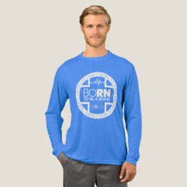 Camiseta Triblenda Nació Para Ser Una Enfermera De Manga Larga Y Oscu