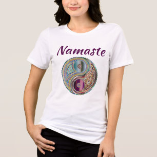 Camiseta Triblenda Namaste Brillo Mira Símbolo Yin-Yang de Tonos Prec