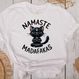 Camiseta Triblenda "Namaste Madafakas", curiosos amantes de un gato