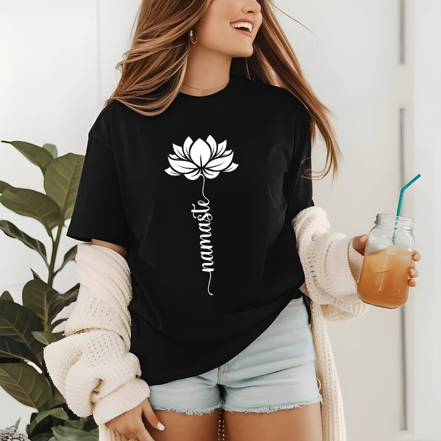 Camiseta Triblenda Namaste White Lotus Flower Moderno Script (Subido por el creador)
