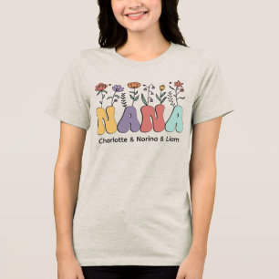 Camiseta Triblenda Nana Floral Moderno y Tendencias Nombres Personali