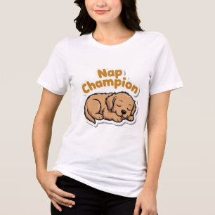 Camiseta Triblenda Nap Champion Cute Golden Retriever Puppy Women T-S