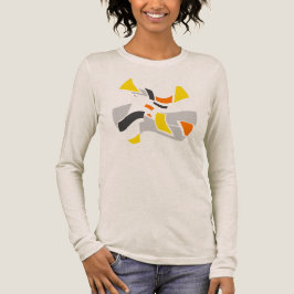 Camiseta Triblenda Naranja Amarillo Gris Formas Geométricas Negro Ova