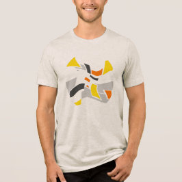 Camiseta Triblenda Naranja Amarillo Gris Formas Geométricas Negro Ova