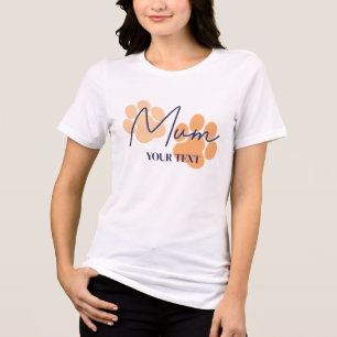 Camiseta Triblenda Naranja Azul Perro Paw Imprimir Mamá de fiesta de