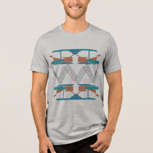Camiseta Triblenda Naranja azul turquesa Zig-zag Aspecto suroeste